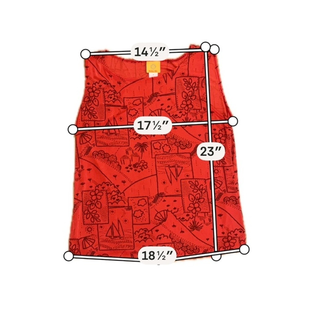 Ruby Rd. Red Sleeveless Printed Tank Top Size Medium - Picture 6 of 6